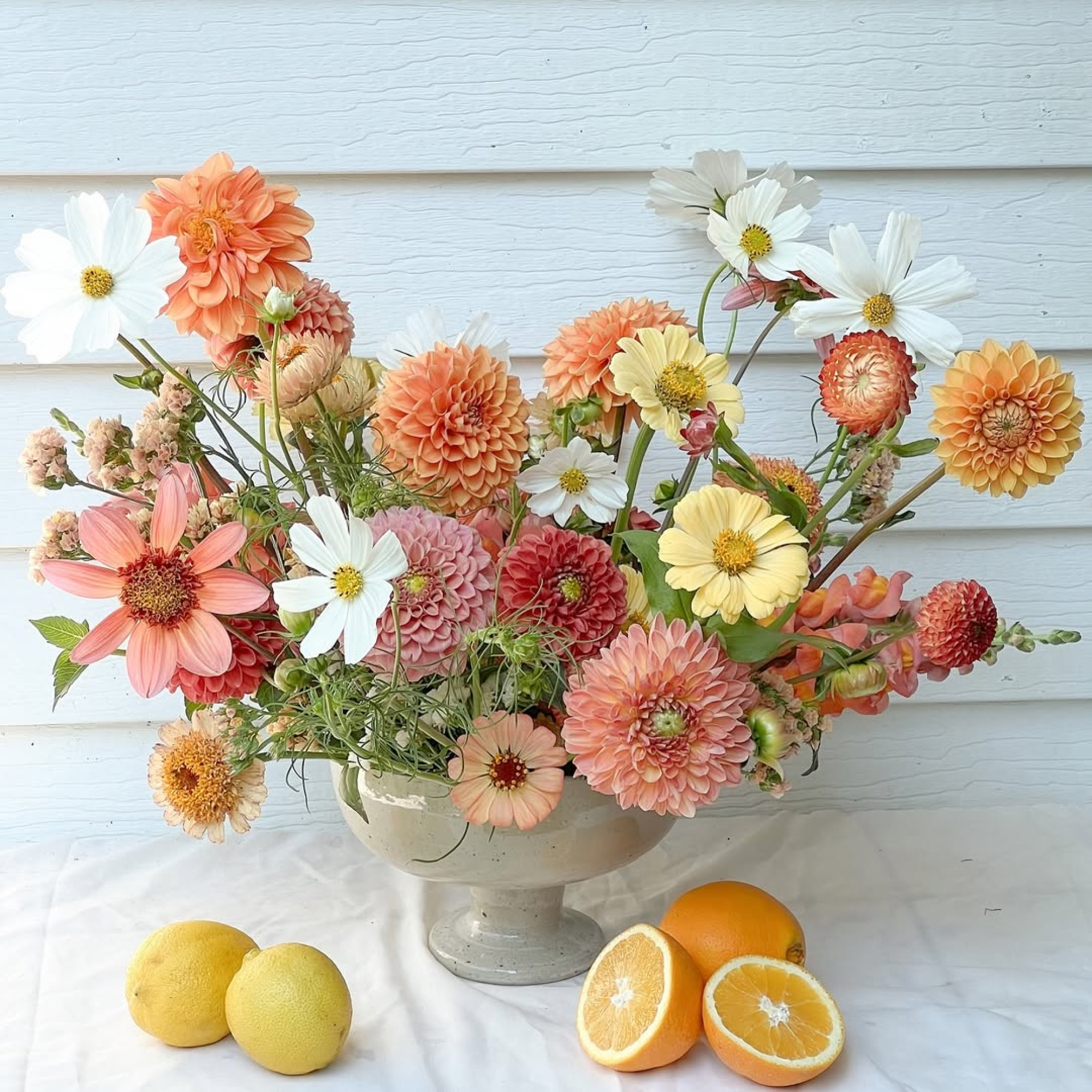 Sculptural wedding floral installation by Florale in the Hudson Valley